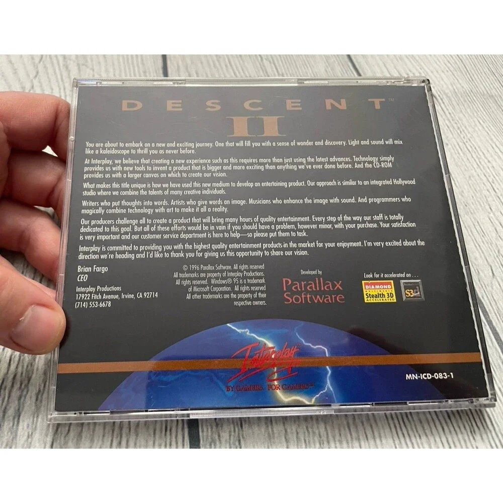 Descent II Descent 2 Video Game, PC Game, 1996